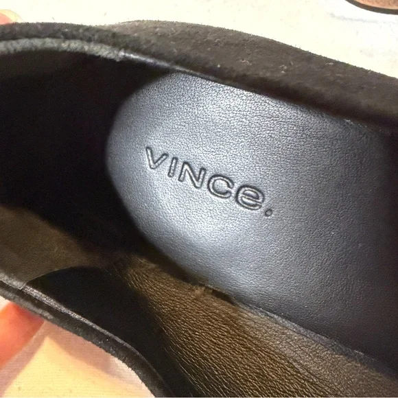 VINCE Black Suede Leather Loafers Vero Cuoio Size 9 - Picture 7 of 9